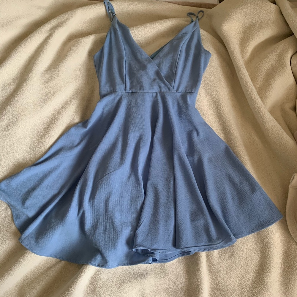 Baby blue wrap dress